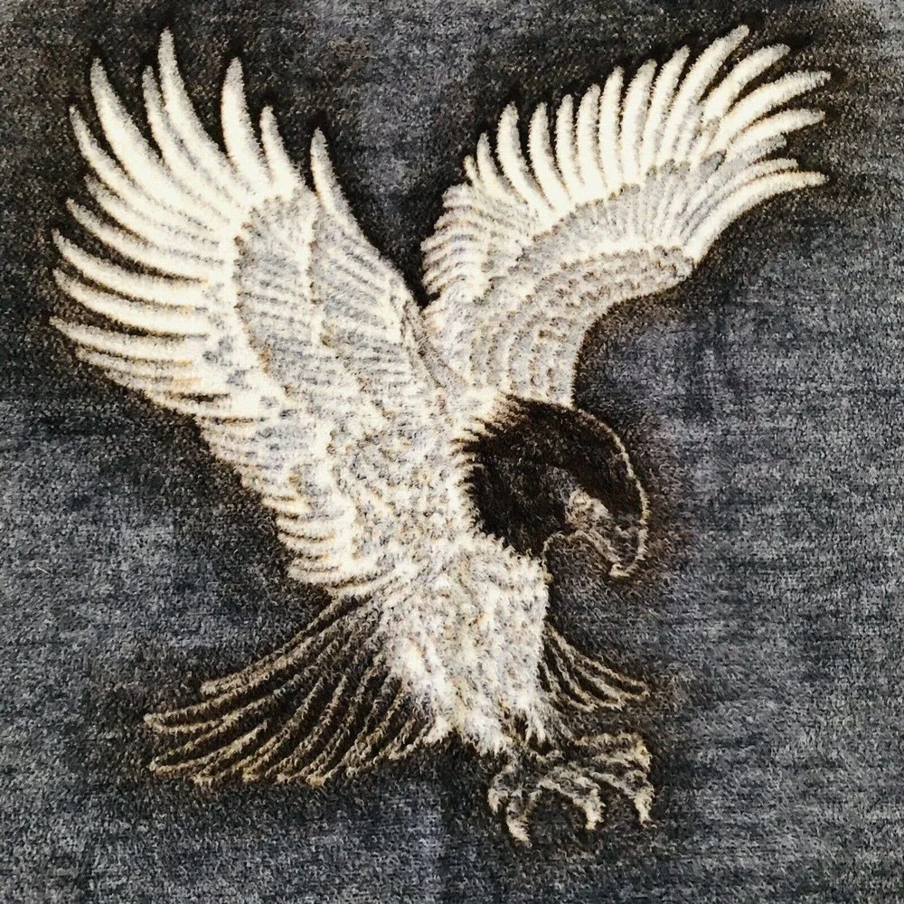 Safari Weavers ￼EAGLE Reversible Harley Blanket Plush Rare wall Art W Germany